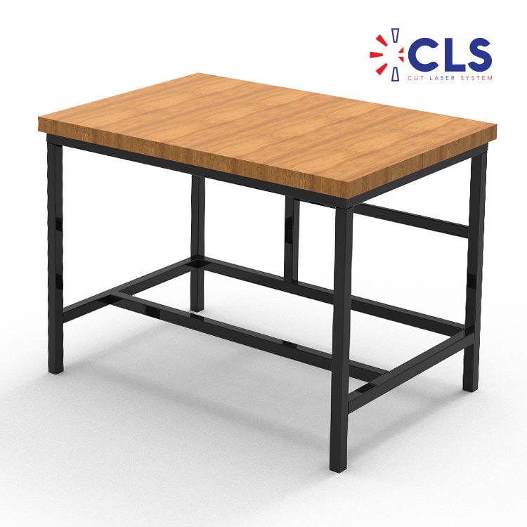 Table métal et bois soudée sur mesure, référence CLS-2534