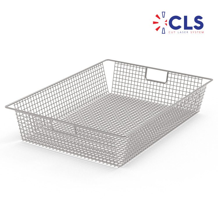 Panier de lavage inox pour manutention de pièces industrielles, référence CLS-2511