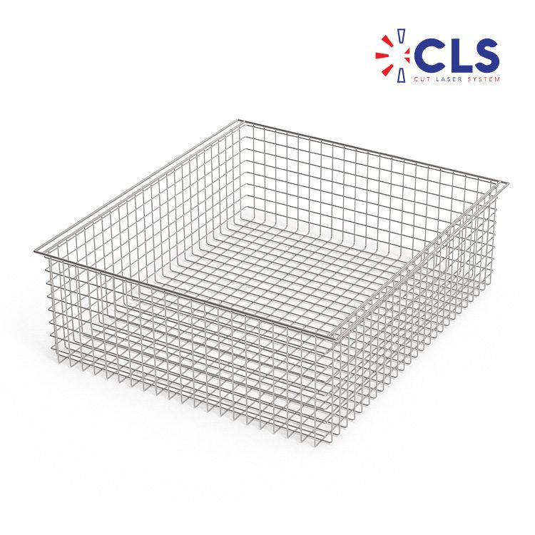 Panier de transport de pièces en inox sur mesure, référence CLS-2531