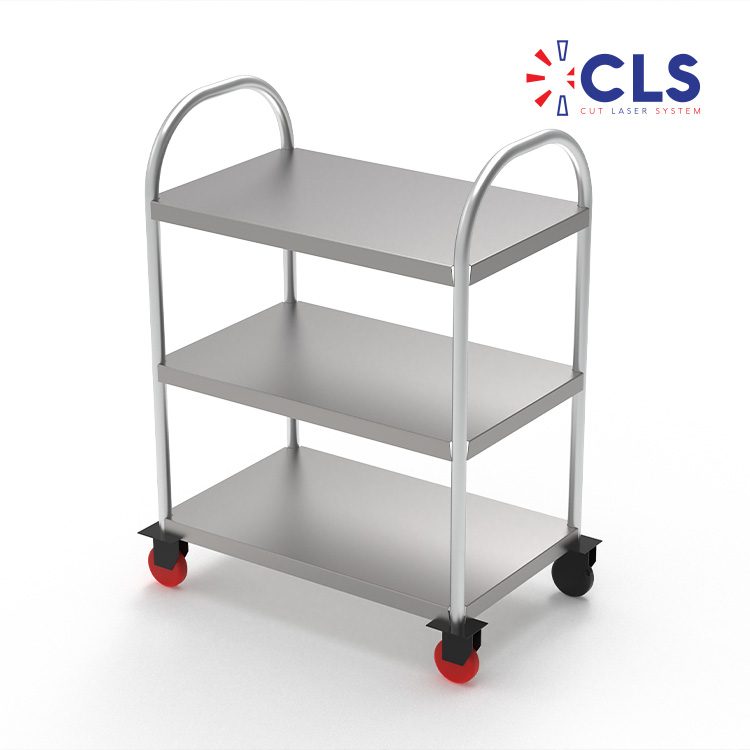 Chariot d'atelier en inox soudé, référence CLS-2528